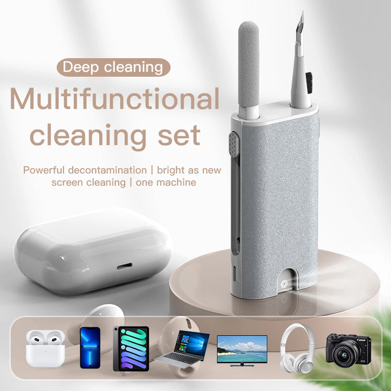 Kit de Limpeza 5 em 1 para Fones de Ouvido e Dispositivos Eletrônicos - Mantenha seus Dispositivos Limpos e Livres de Poeira!